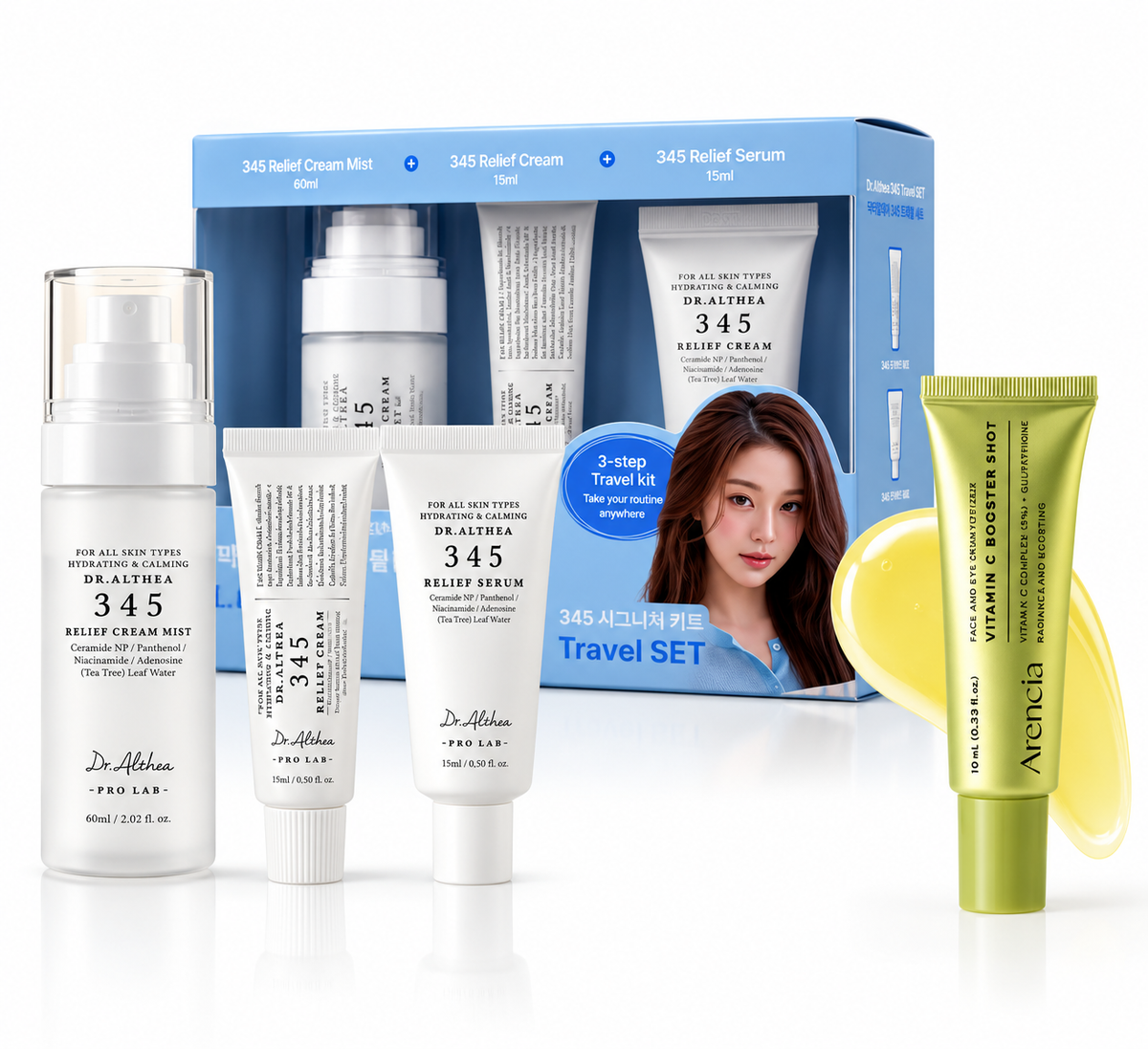 Dr. Althea 345 + Arencia Vitamin C Travel Kit Bundle