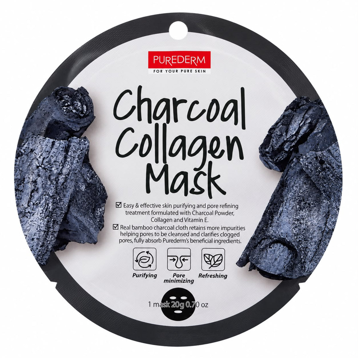 Charcoal collagen mask