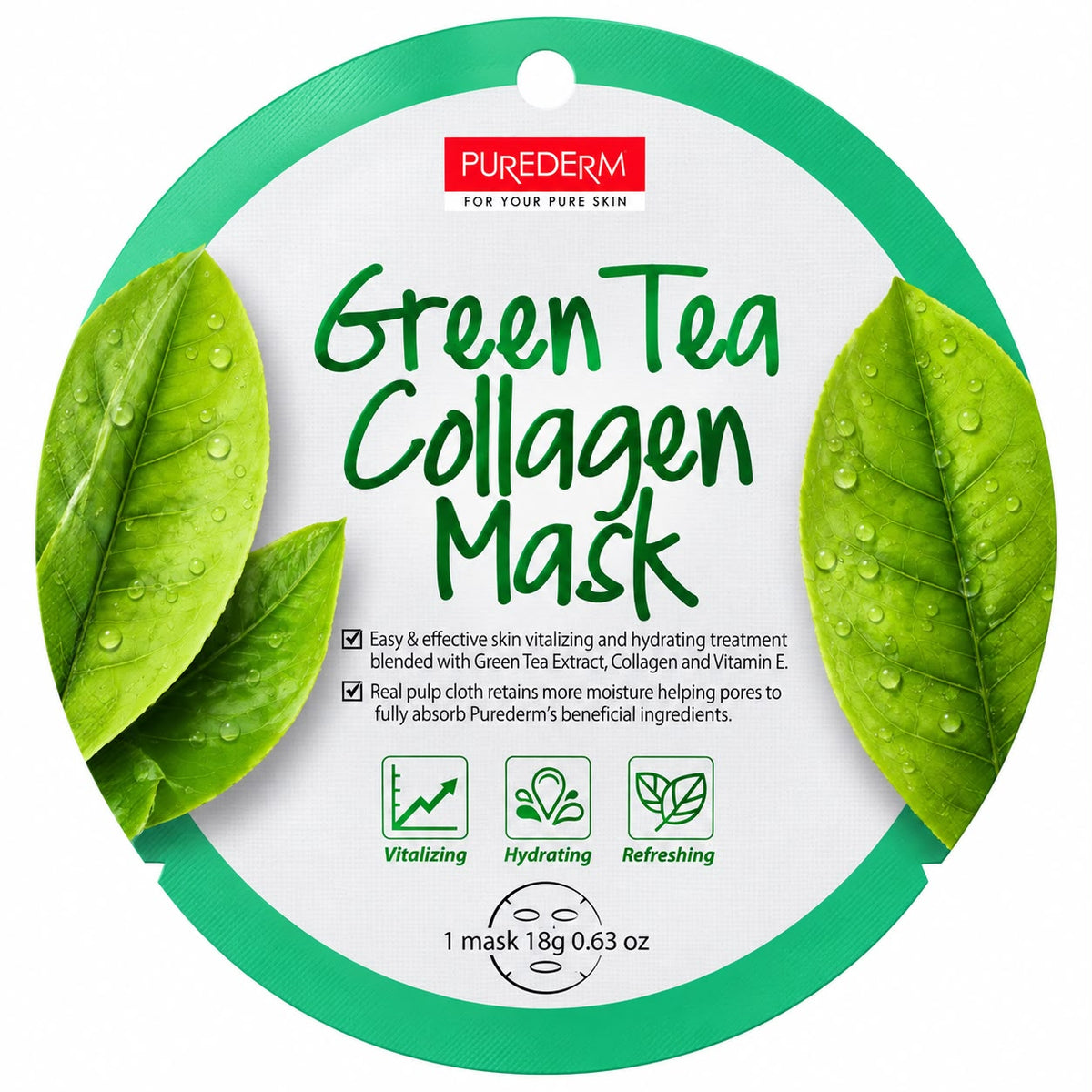 Green tea collagen mask